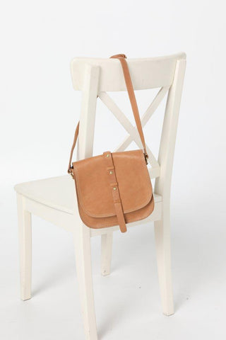 Cosgrove & Co Retro Mini Leather Saddle Bag | Collete Camel