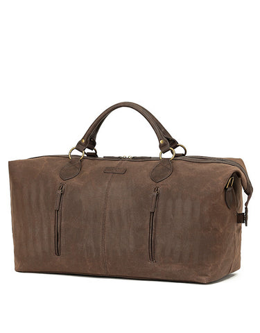 TOSCA- WAXED CANVAS OVERNIGHT BAG | BROWN