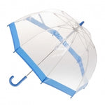 CLIFTON- KIDS CLEAR BIRDCAGE UMBRELLA BLUE TRIM