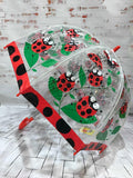 CLIFTON- KIDS CLEAR BIRDBCAGE UMBRELLA | LADY BUG PRINT