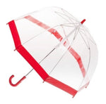 CLIFTON- KIDS CLEAR BIRDCAGE UMBRELLA RED TRIM