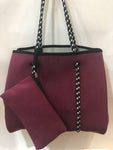 BAGGAGE BTQ- NEOPRENE TOTE | PLUM WITH GREY