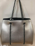 BBAGGAGE BTQ- NEOPRENE TOTE | METELIC SILVER