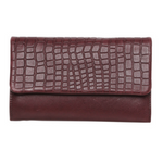 MODAPELLE - CROC-EMBOSSED LADIES LEATHER WALLET - TAN