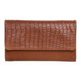 MODAPELLE - CROC-EMBOSSED LADIES LEATHER WALLET - CHARCOAL