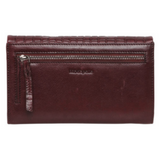 MODAPELLE - CROC-EMBOSSED LADIES LEATHER WALLET - CHARCOAL