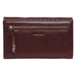 MODAPELLE - CROC-EMBOSSED LADIES LEATHER WALLET - OX BLOOD