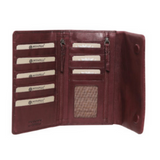 MODAPELLE - CROC-EMBOSSED LADIES LEATHER WALLET - OX BLOOD