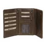 MODAPELLE - CROC-EMBOSSED LADIES LEATHER WALLET - OLIVE