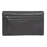 MODAPELLE - CROC-EMBOSSED LADIES LEATHER WALLET - CHARCOAL