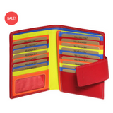 MODAPELLE - LEATHER MULTI COLOURED WALLET - RED