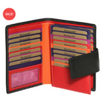 MODAPELLE - LEATHER MULTI COLOURED WALLET - BLACK