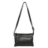 MODAPELLE - LADIES VINTAGE LEATHER SHOULDER/CROSSBODY BAG - BLACK