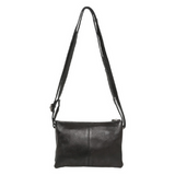 MODAPELLE - LADIES VINTAGE LEATHER SHOULDER/CROSSBODY BAG - BLACK