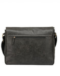 TOSCA- VEGAN LEATHER MESSENGER BAG | ASH BLACK