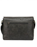 TOSCA- VEGAN LEATHER MESSENGER BAG | ASH BLACK