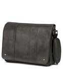 TOSCA- VEGAN LEATHER MESSENGER BAG | ASH BLACK