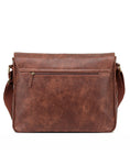 TOSCA- VEGAN LEATHER MESSENGER BAG | BROWN