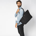 HAVEN LABEL | WOOLLAHRA REVERSIBLE GYM BAG | BLACK/SAND