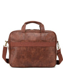 VEGAN LEATHER BRIEFCASE – BROWN