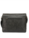 VEGAN LEATHER MESSENGER BAG – ASH BLACK